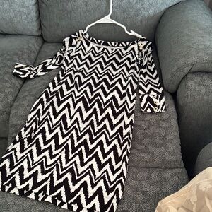 Lilly Pulitzer Black and White Zigzag Midi Dress